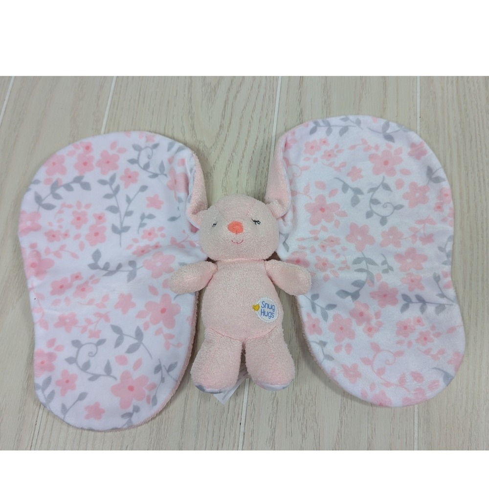 Kids Preferred Snug Hugs Pink Floral Bunny Rabbit Plush Security Blanket Lovey